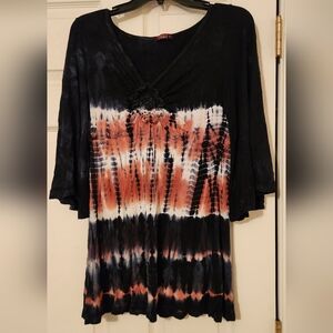 T Party, Tie Dye Top, Womens, pre-owned, short sleeve